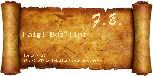 Faigl Bálint névjegykártya